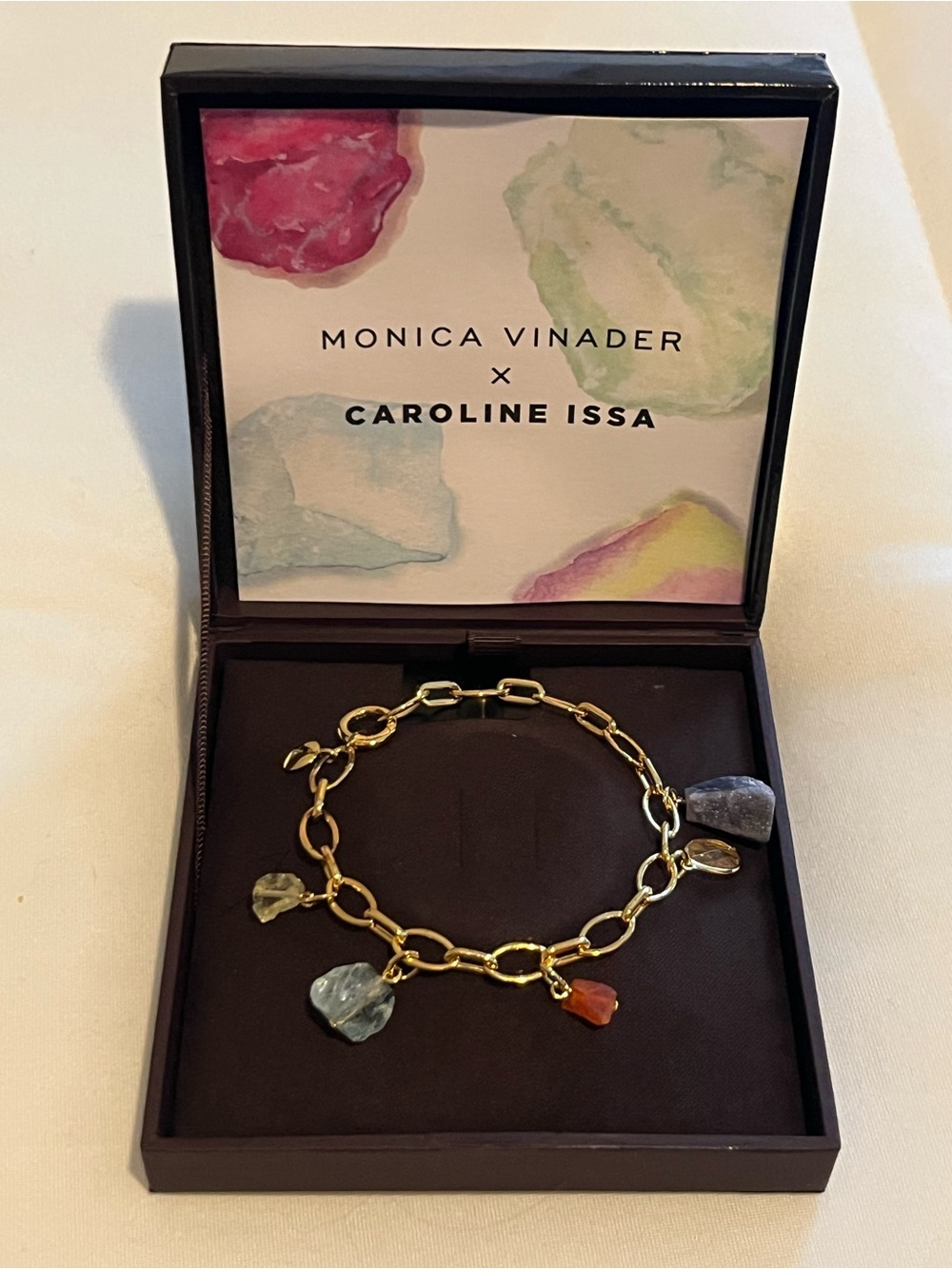 MONICA VINADER x Caroline Issa Gold Raw Cut Crystal Bracelet